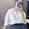 Áo sơmi tay lửng cotton poly style Hàn A5995 / TRẮNG A95
