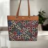 Túi Totebag XK1071 vai hoạ tiết chữ nhiều màu H71 / m40 đ35 c31 / NÂU