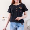 Áo thêu hoa có túi A236 màu đen size L