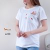 Áo thêu hoa có túi A238 màu trắng size L