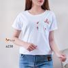 Áo thêu hoa có túi A238 màu trắng size L