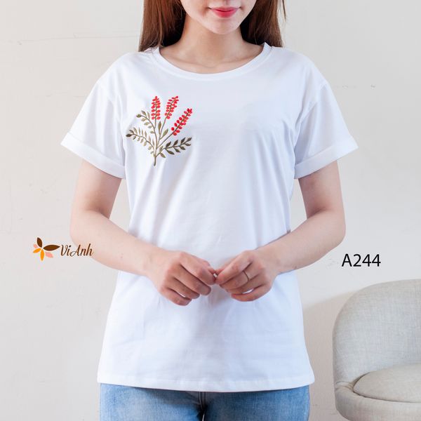 Áo trắng thêu thời trang A244 size L