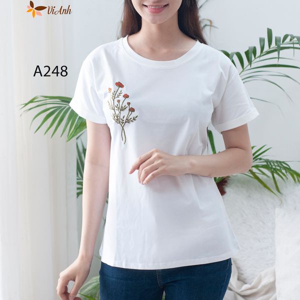 Áo thun thêu thời trang  A248 size L