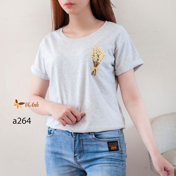 Áo  thun thêu thời trang A264 size M