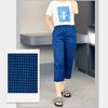 Quần tencel cạp chun kẻ xuất Hàn / XANH KẺ Q68