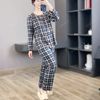 Bộ pizama dài tay VI.VI.EN V67 // NÂU KẺ ĐEN