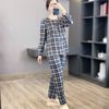 Bộ pizama dài tay VI.VI.EN V67 // NÂU KẺ ĐEN