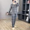Bộ pizama dài tay VI.VI.EN V67 // NÂU KẺ ĐEN