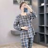 Bộ pizama dài tay VI.VI.EN V67 // NÂU KẺ ĐEN