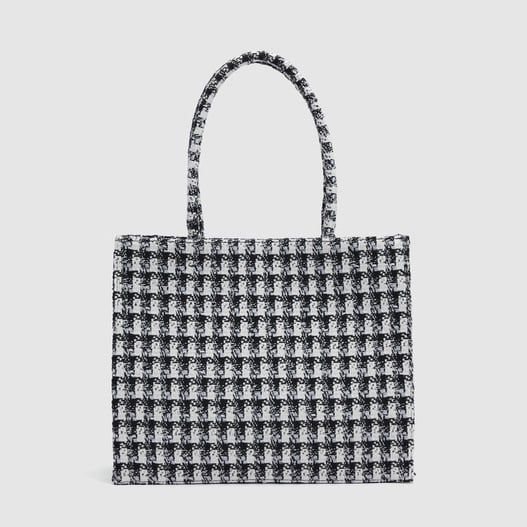 Túi A517 Totebag Ur.ban Rev.io chữ nhật dạ tweed / 34x28 / TRẮNG PHÔI ĐEN