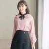 Áo sơ mi dễ thương cổ nơ - hồng V6230