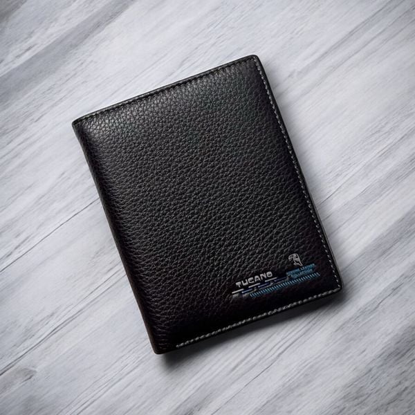 Ví ngắn da thật E430 NÂU ĐEN