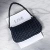 Túi A572D xách chữ nhật đeo chéo kèm charm xích TX1361 / 22x12 / ĐEN