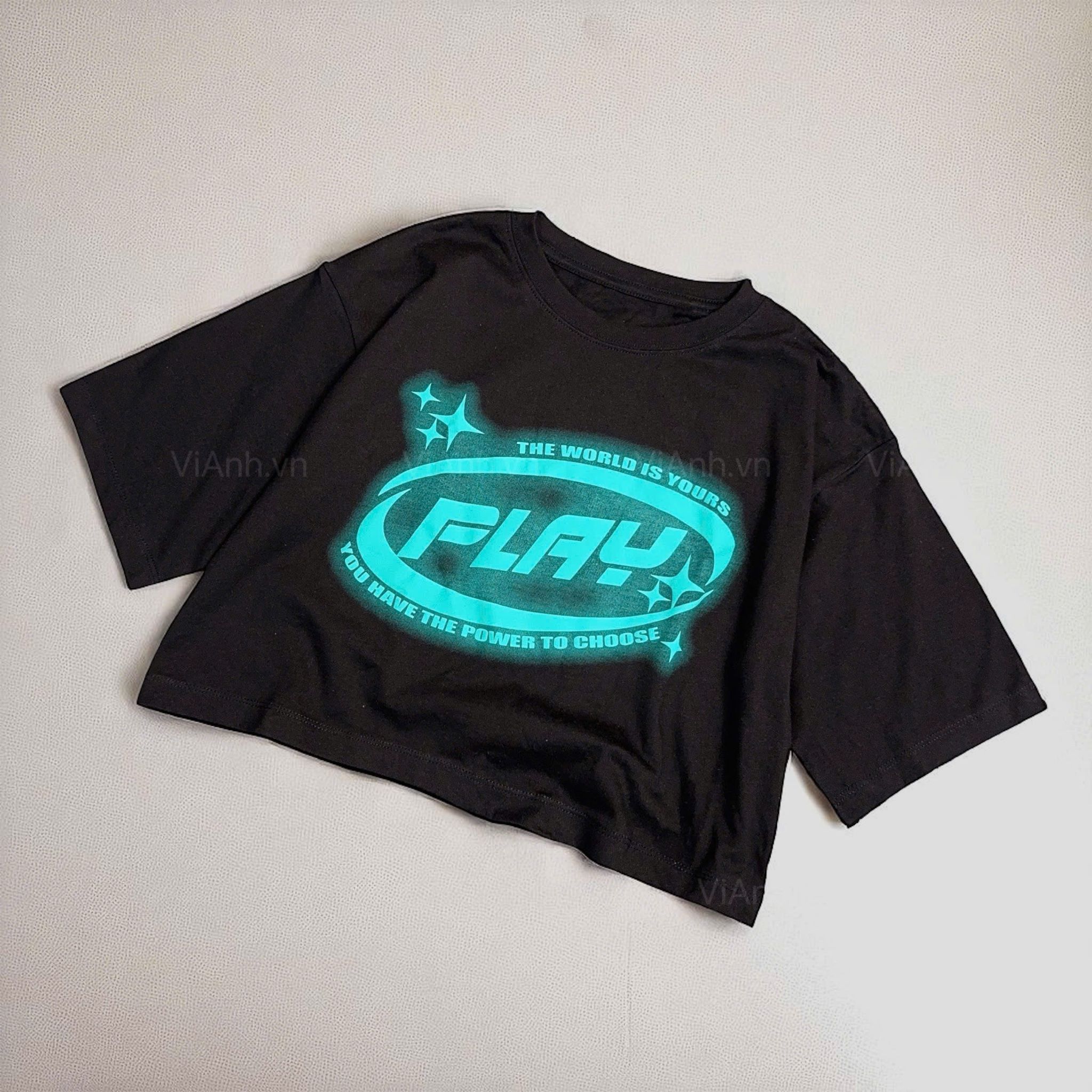 Áo thun trẻ em croptop D34 / ĐEN