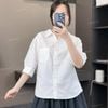 Áo sơmi tay lửng cotton poly style Hàn A5995 / TRẮNG A95