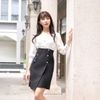 Đầm dài tay phối chân váy vạt chéo ViAnh V6276