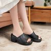 Dép A76 quai ngang đế 8cm dư NL A5777 / ĐEN