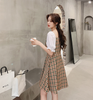 Đầm cổ vuông phối tay đen thời trang V0125