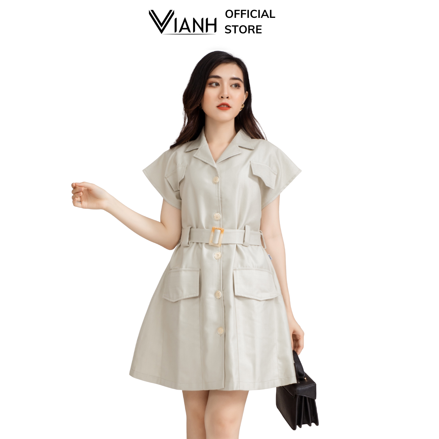 ĐẦM VEST ĐEN PRA DA XẾP DN 65858  Champs Fashion  Thời Trang Hàng Hiệu