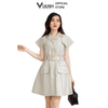 Đầm Vest Nữ Phối Túi Hai Bên Thời Trang V6011 Màu Kem