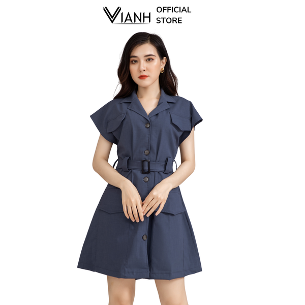 Đầm Vest Nữ Thời Trang V6012 Phối Túi Hai Bên