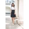 Đầm trắng đen sơ mi tay phồng ngắn ViAnh V6284