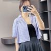 Áo C416 sơ mi ngắn tay croptop trẻ em A5673 / TÍM