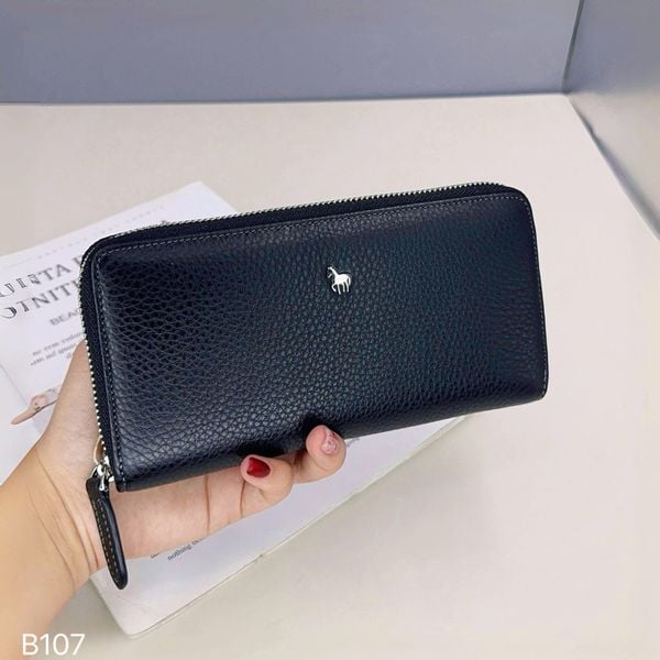 Ví dài da thật B107 / 19x9 / ĐEN