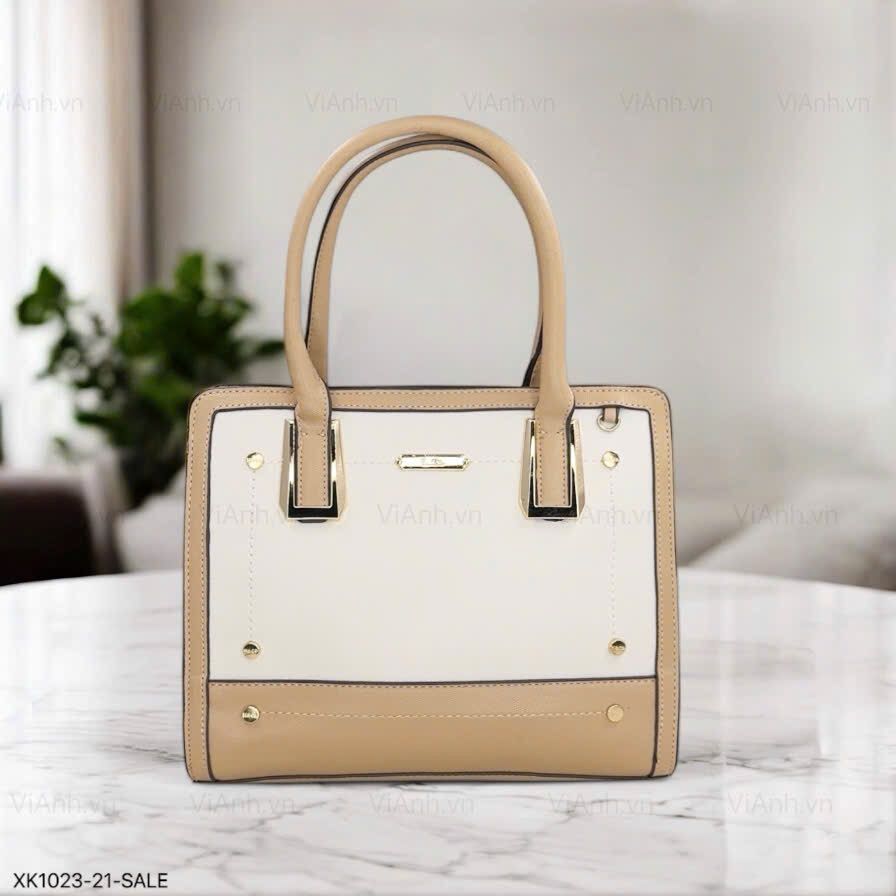 Túi xách XK1023 S23 chữ nhật xách tay KĐC / 29x24 / TRẮNG PHỐI BE