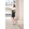 Đầm trắng đen sơ mi tay phồng ngắn ViAnh V6284