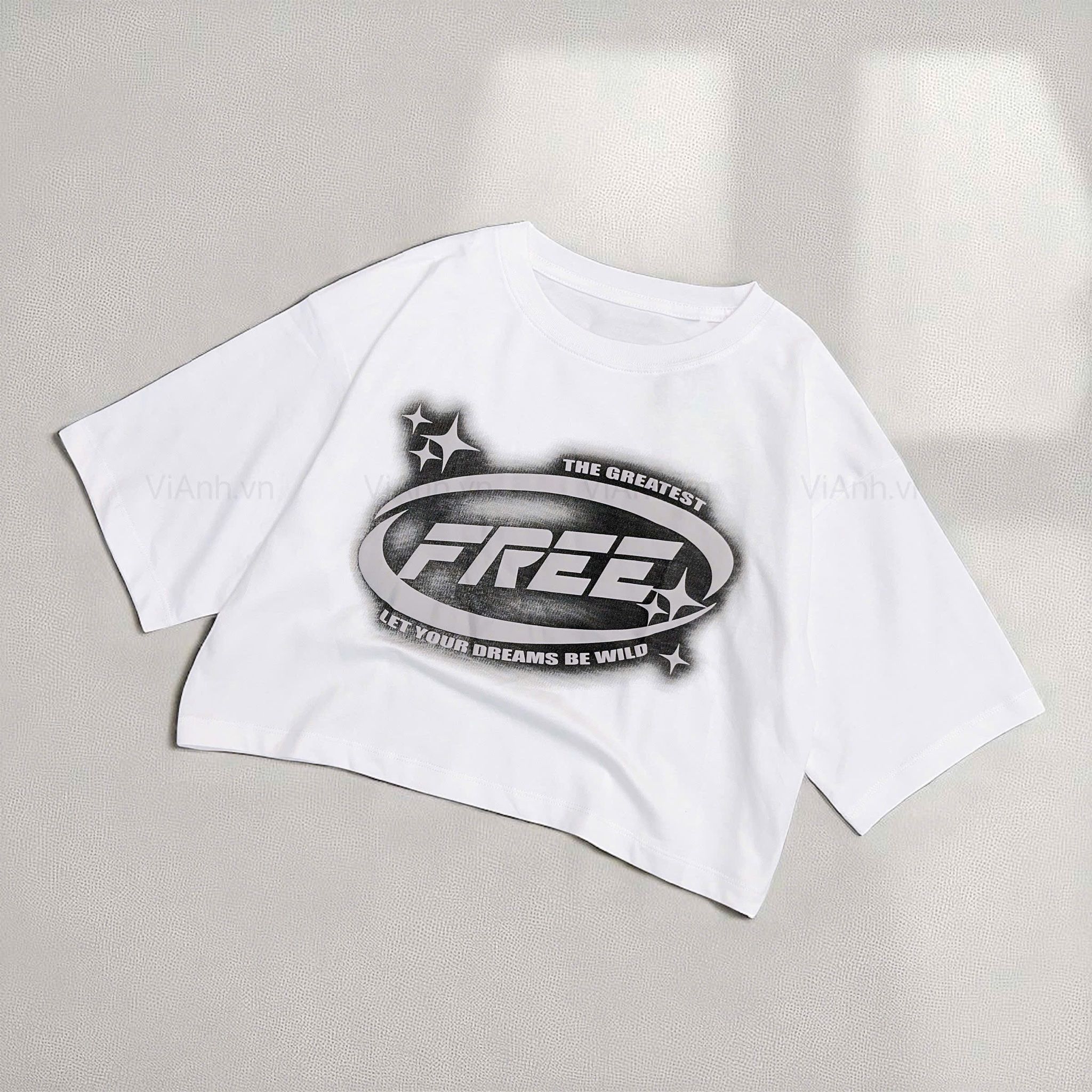 Áo thun trẻ em croptop D33 / TRẮNG