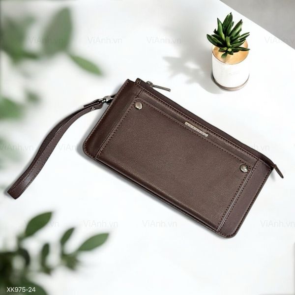 Ví dài chữ nhật kèm dây / 20x10 / NÂU N75