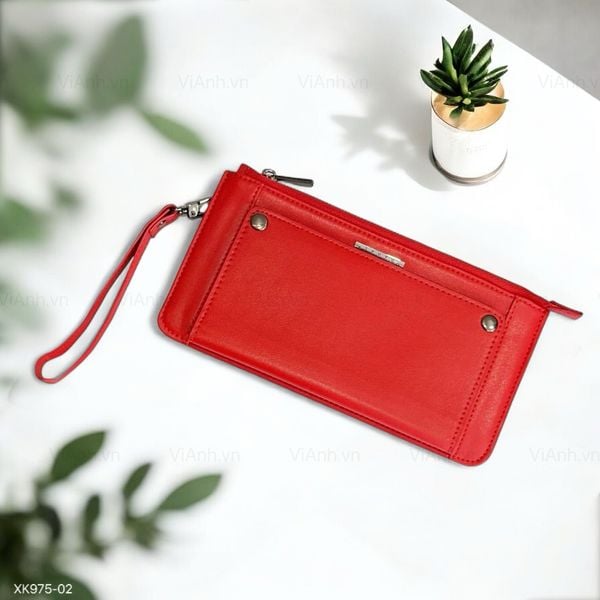 Ví dài chữ nhật kèm dây / 20x10 / ĐỎ D75
