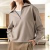 Áo sweater cổ khoá kéo U.ni  / BE ( K90 )