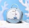 Túi đeo chéo nữ dễ thương đẹp cute phom tròn thuyền và biển màu xanh hàng hiệu J.ust St.ar ViAnh Store 171277