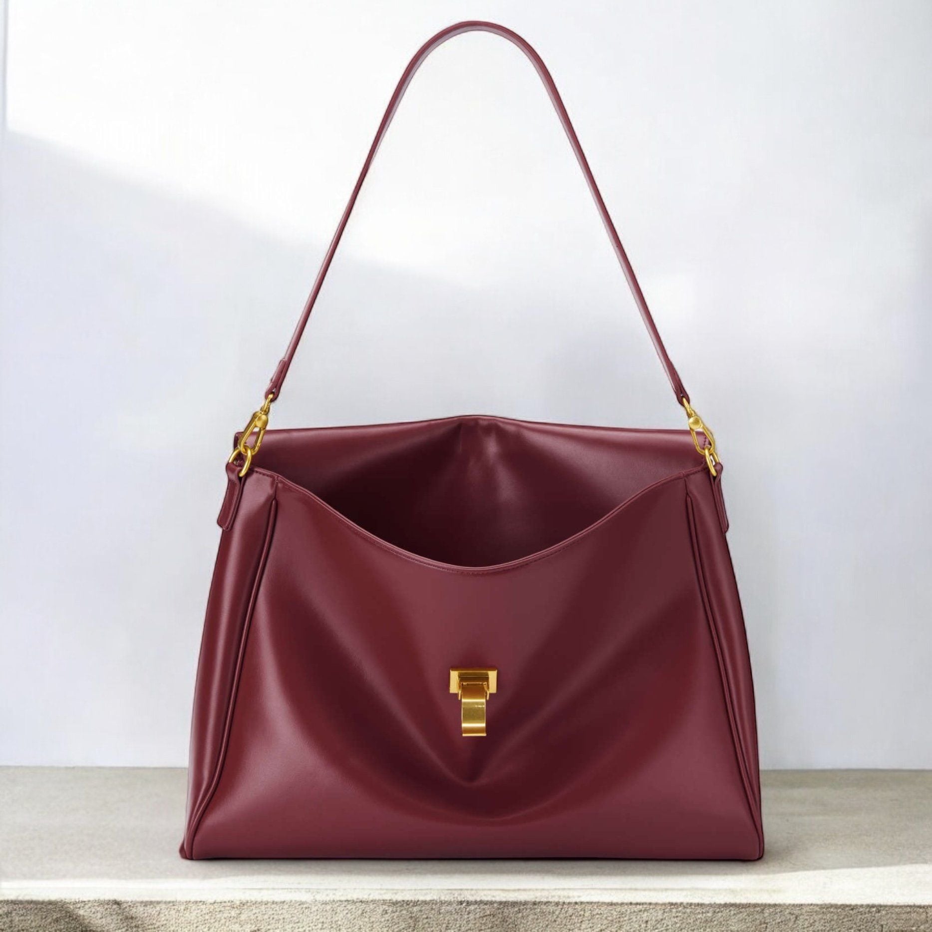 Túi A535D xách chữ nhật da mềm khoác vai TX1307 / 40x30 / ĐỎ