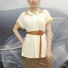 Áo sơ mi trắng kem phối màu sang trọng V0124