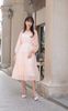 Đầm sang trọng dự tiệc nữ tính voan tơ 2 lớp - Màu nude hồng V6233