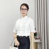 Áo sơ mi nữ thiết kế ViAnh công sở đẹp sang trọng ngắn tay - TRẮNG V6301
