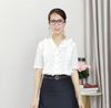 Áo sơ mi nữ thiết kế ViAnh công sở đẹp sang trọng ngắn tay - TRẮNG V6301