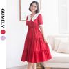 Đầm thiết kế ViAnh xoè tầng cổ cách điệu V6324
