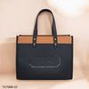 Totebag Mi.lano chữ nhật TX7996 đen phối nâu chữ nổi ( H84 )