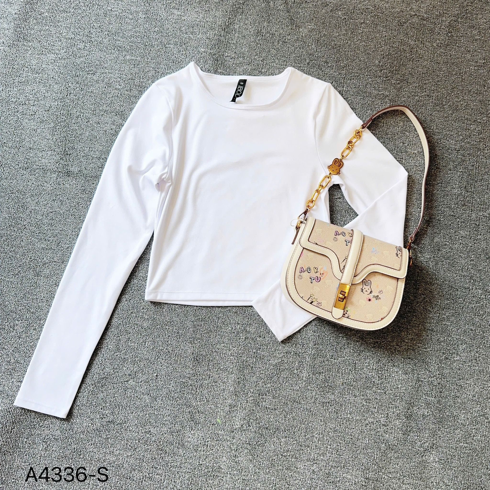 Áo A36 thun dài tay A4336 / TRẮNG