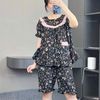 Bộ mặc nhà ( A86 ) vải lanh style Hàn A5986 / ĐEN HOA NHÍ