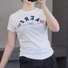 Áo thun cotton thêu A5941 / TRẮNG THÊU HOA A41