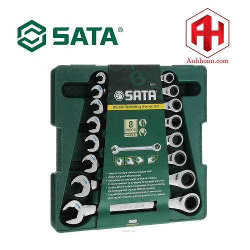 Bộ cờ lê vòng miệng tự động 8 chi tiết SATA 09079