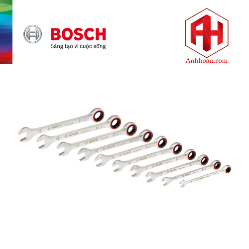 Bosch Bộ cờ lê 10 món thép trắng 1600A02AU0