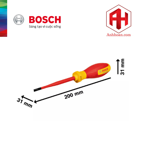 Bosch Tua vít cách điện 1000V VDE đầu dẹt SL4.5 1600A02NC2