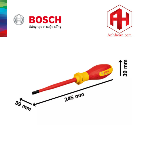 Bosch Tua vít cách điện 1000V VDE đầu dẹt SL6.5 1600A02NC4