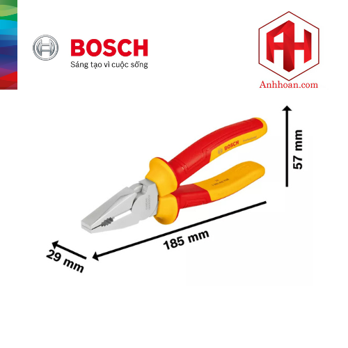 Bosch Kềm đầu bằng cách điện 1000V VDE 180 mm 1600A02NE1
